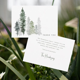 Woodland Waterverf Rouw Dank u Bedankkaart
