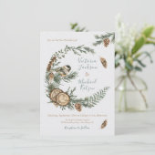 Woodland Waterverf rustic wreath Wedding Kaart (Staand voorkant)