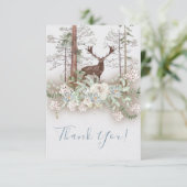 Woodland Waterverf Stag Hartelijk dank Bedankkaart (Staand voorkant)