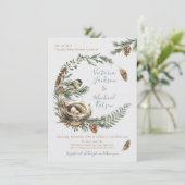 Woodland Waterverf vogelnestkrans baby shower Kaart (Staand voorkant)