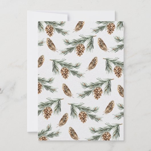 Woodland Waterverf vogelnestkrans baby shower Kaart (Achterkant)