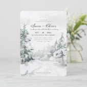 Woodland | Waterverf winterbos Snowy Kaart (Staand voorkant)