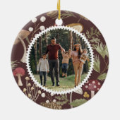 Woodland Waterverf Woodsy Mushrooms Familie Foto Keramisch Ornament (Achterkant)
