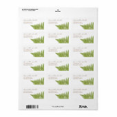Woodland Wedding Fern Etiket (Full Sheet)