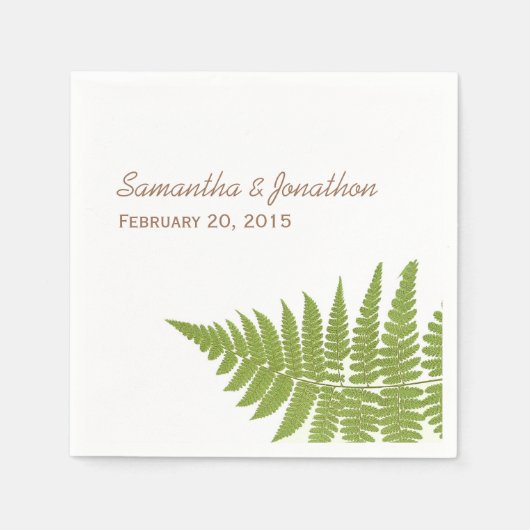 Woodland Wedding Fern Napkins Servet (Voorkant)
