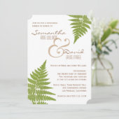 Woodland Wedding Fern Rehearsal Dinner Invitation Kaart (Staand voorkant)