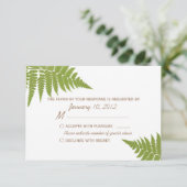 Woodland Wedding Fern RSVP Kaartje (Staand voorkant)