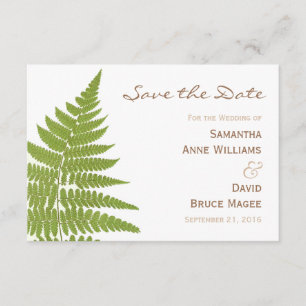 Woodland Wedding Fern Save the Date Card