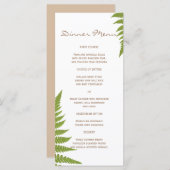 Woodland Wedding Fern Slim Dinner Menu (Voorkant / Achterkant)