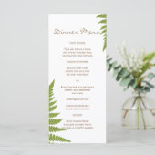 Woodland Wedding Fern Slim Dinner Menu (Staand voorkant)