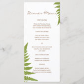 Woodland Wedding Fern Slim Dinner Menu (Voorkant)