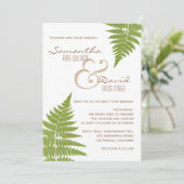 Woodland Wedding Fern Uitnodiging (Staand voorkant)
