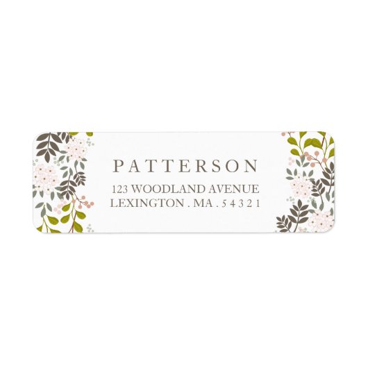 Woodland Wedding Floral retouradres Etiket (Voorkant)