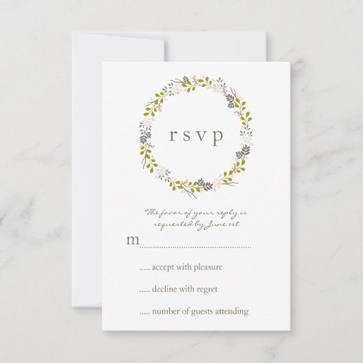 Woodland Wedding Response RSVP-kaart RSVP Kaartje (Voorkant)