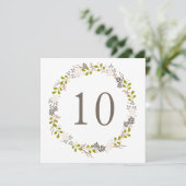 Woodland Wedding Rustic Wreath Table Number Kaart (Staand voorkant)