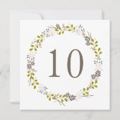 Woodland Wedding Rustic Wreath Table Number Kaart (Voorkant)
