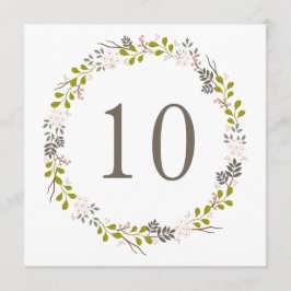 Woodland Wedding Rustic Wreath Table Number Kaart
