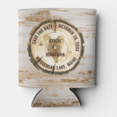 Woodland Wedding Save the Date Tree Ring Heart Blikjeskoeler (Voorkant)