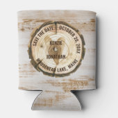 Woodland Wedding Save the Date Tree Ring Heart Blikjeskoeler (Achterkant)