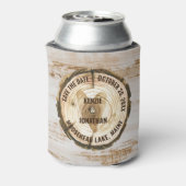 Woodland Wedding Save the Date Tree Ring Heart Blikjeskoeler (Blikje Achterkant)