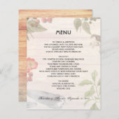 Woodland Wedding Theme Natuur Menu Sjabloon (Voorkant / Achterkant)