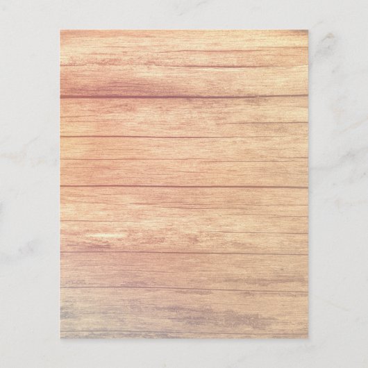 Woodland Wedding Theme Natuur Menu Sjabloon (Achterkant)