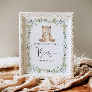 Woodland weinig beer raden hoeveel gummy beren poster