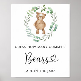 Woodland weinig beer raden hoeveel GUMMY's beren Poster