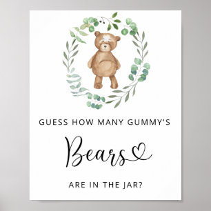 Woodland weinig beer raden hoeveel GUMMY's beren Poster