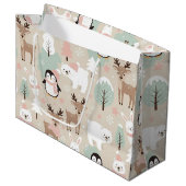 Woodland Whimsical Forest Animals Winter Groot Cadeauzakje (Voorkant Gekanteld)