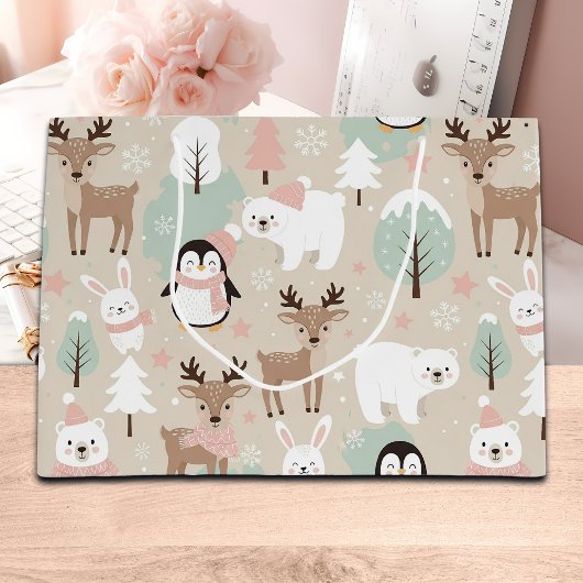 Woodland Whimsical Forest Animals Winter Groot Cadeauzakje