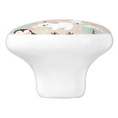 Woodland Whimsical Forest Animals Winter Keramische Knop (Zijkant)