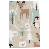 Woodland Whimsical Forest Animals Winter Medium Cadeauzakje (Voorkant)