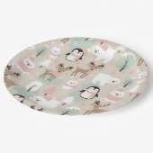 Woodland Whimsical Forest Animals Winter Papieren Bordje (Gekanteld)