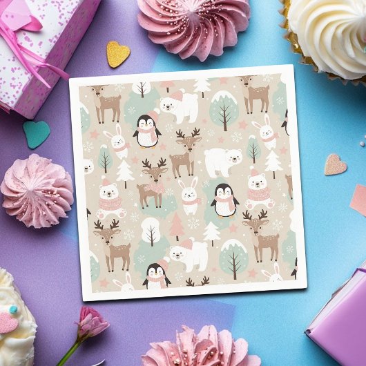 Woodland Whimsical Forest Animals Winter Servet