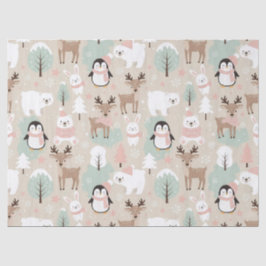 Woodland Whimsical Forest Animals Winter Tissuepapier