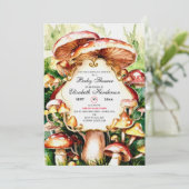 Woodland Whimsical Mushroom Baby shower Kaart (Staand voorkant)