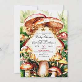 Woodland Whimsical Mushroom Baby shower Kaart