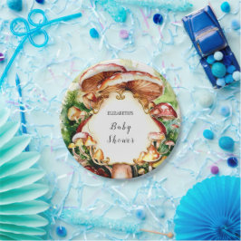 Woodland Whimsical Mushroom Baby shower Papieren Bordje