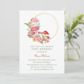 Woodland Whimsical Mushroom Forest 1e verjaardag Kaart (Staand voorkant)