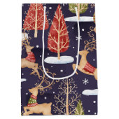 Woodland Whimsical Reinders Winter Medium Cadeauzakje (Achterkant)
