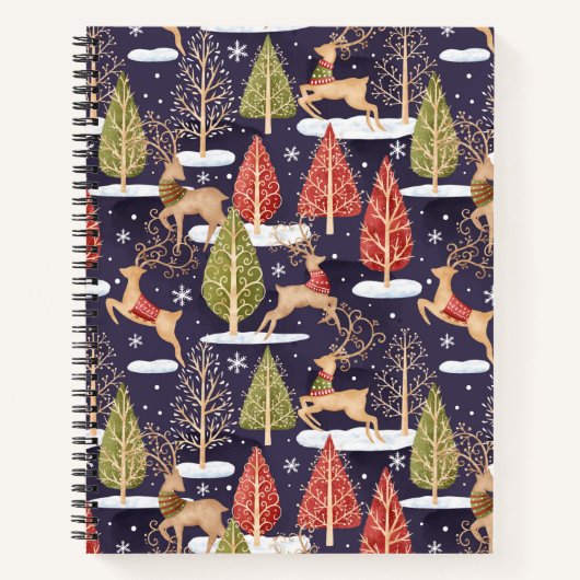 Woodland Whimsical Reinders Winter Notitieboek (Voorkant)
