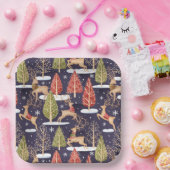 Woodland Whimsical Reinders Winter Papieren Bordje (Feest)