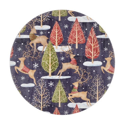 Woodland Whimsical Reinders Winter Snijplank (Voorkant)