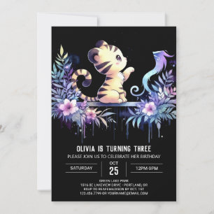 Woodland Whimsical Tiger Birthday Kaart