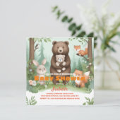 Woodland Whimsy Baby shower Invitation Kaart (Staand voorkant)