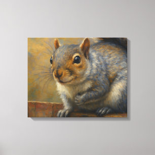 Woodland Whimsy - Realistisch Eekhoornportret Canvas Afdruk
