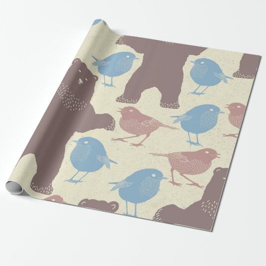 Woodland Whimsy Spring Wrapping Paper Cadeaupapier (Uitgerold)