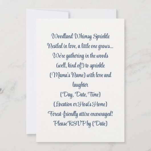 Woodland Whimsy Sprinkle | Forest Friends Kaart (Achterkant)