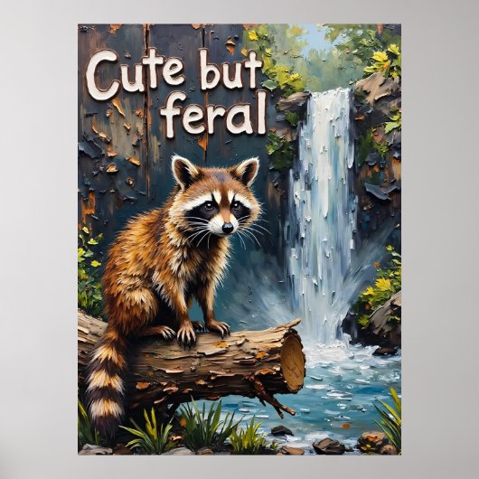 Woodland Whimsy: Wasbeer bij de Herfsten Poster (Voorkant)